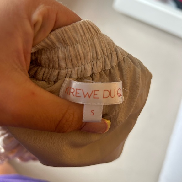 Krewe Du Q Mini Ruffle Skirt | Size Small | Light Tan With White Floral Pattern - Picture 2 of 3